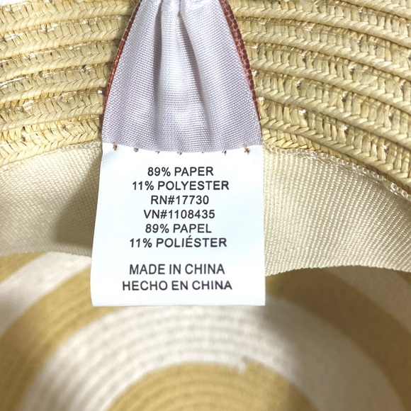 Shade & Shore Striped Tan and White Sun Hat - Picture 9 of 12